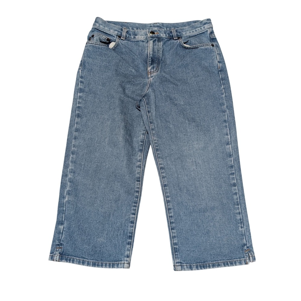 Lauren Ralph Lauren Capri Denim Women 10 Blue Wide Leg Vintage Denim High Rise